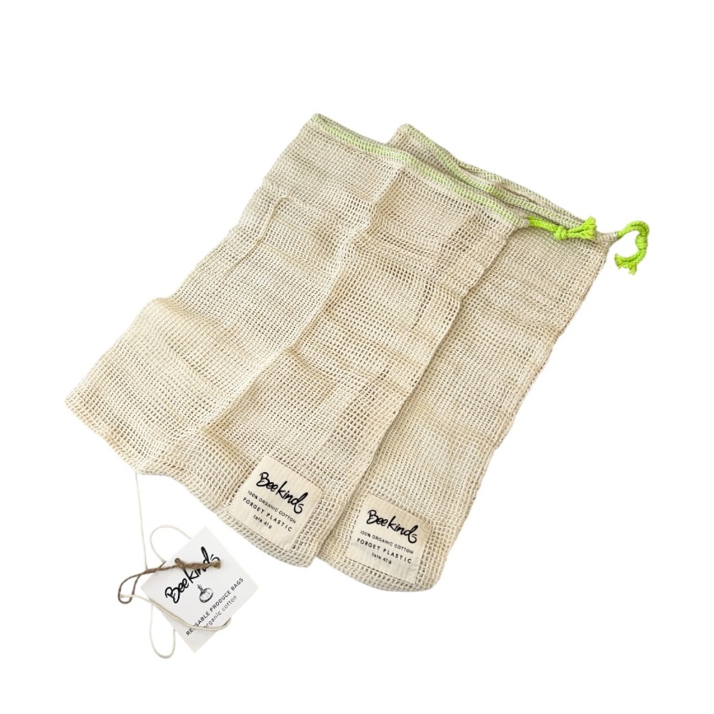 Bee Kind Reusable Mesh Produce Bags - Set of 2